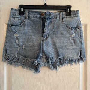 blue jean shorts
